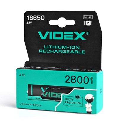 Litium-ion batteri - 18650-P 2800mAh, med termisk beskyttelse