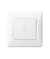 Ringeklokke-bryter – 86x86mm, IP20, hvit
