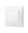 Binera 1-polet kryssvender - Hvit, IP20 innendørs, 10A, 86 x 86 mm