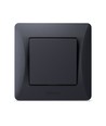 1-kanals bryter - 86x86mm, IP20, sort
