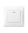 1-kanals bryter med indikatorlys - 86x86mm, IP20, hvit
