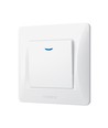 1-kanals bryter med indikatorlys - 86x86mm, IP20, hvit