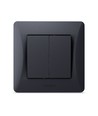 2-kanals bryter - 86x86, IP20, sort