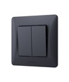 2-kanals bryter - 86x86, IP20, sort