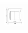 2-kanals bryter - 86x86, IP20, sort