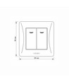 2-kanals bryter med indikatorlys - 86x86mm, IP20, hvit