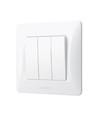 3-kanals bryter - 86x86mm, IP20, hvit