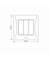3-kanals bryter - 86x86mm, IP20, hvit