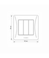 3-kanals bryter - 86x86mm, IP20, sort