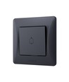Dørklokke-bryter – 86x86mm, IP20, sort