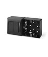 BINERA 1-modul påveggsboks for stikkontakt/bryter - 86x86x45 mm, IP20, sort grafitt