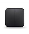 2-kanals påveggsbryter - 68x68mm, IP20, sort