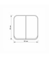 2-kanals påveggsbryter - 68x68mm, IP20, sort