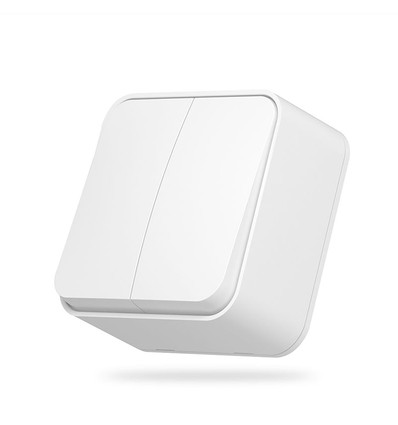 2-kanals påveggsbryter - 68x68mm, IP20, hvit