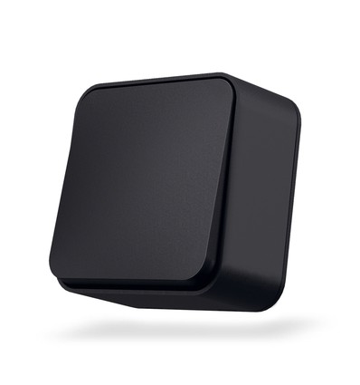 1-kanals påveggsbryter - 68x68mm, IP20, sort