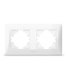 Binera horisontal 2-hull ramme, hvit - IP20, for innbygging, plast