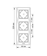 Binera 3-hull vertikal ramme, sort grafitt - Plast, 228x86 mm, for innbygging