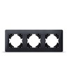 Binera 3-hull horisontal ramme - Sort grafitt, 228x86mm, IP20, rektangulært design