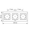 Binera 3-hull horisontal ramme - Sort grafitt, 228x86mm, IP20, rektangulært design