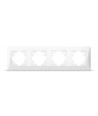 Binera 4-hulls horisontal ramme - Hvit, IP20, 299 x 86 mm, til brytere og stikkontakter