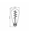 E27 4W dimbar LED pære - ST64, spiral filament, amber glass, varm hvit, flicker free