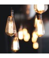 E27 6W dimbar LED pære - ST64, filament, amber glass, 2200K, flicker free