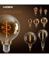 E27 8W dimbar LED pære - PS160, spiral filament, amber glass, 1800K, 500lm