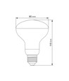 E27 9W LED vekstpære til planter - R80, 120°, 14 µmol/s, stimulerer vekst