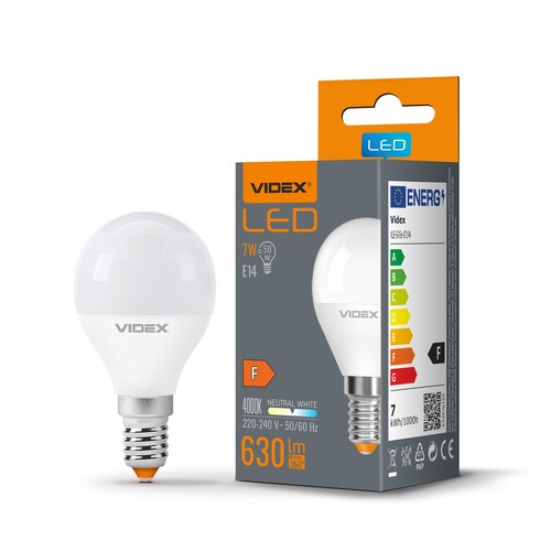 E14 7W LED kronepære - G45, 4000K, 700lm, IP20 innendørs