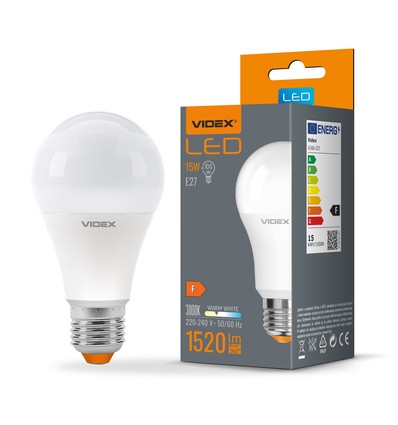 E27 15W LED pære - A65, 1520lm, 3000K, flicker free