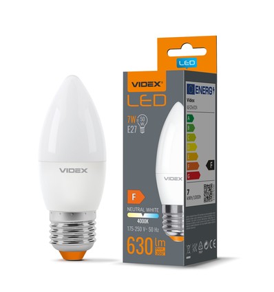 E27 7W LED kronepære - C37, RA90, 4000K, erstatter 50W