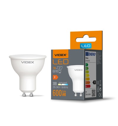 GU10 7W LED pære - 600 lm, 120°, flicker free, 3000K