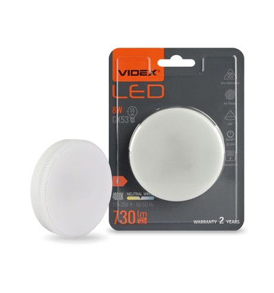 GX53 8W LED-pære - Nøytral hvit