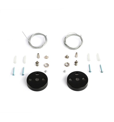 1,5m wireoppheng til LED armaturer - Sort, 2 stk. wire, inkl. monteringssett