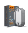 15W LED bulkhead vegg/taklampe - IP65, 1200lm, 5000K, grå, IK07, oval