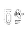 15W LED bulkhead vegg/taklampe - IP65, 1200lm, 5000K, grå, IK07, oval