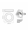 15W LED tak/vegglampe Bulkhead - IP65, 5000K, 19x19cm, hvit kant, IK07, utendørs/våtrom