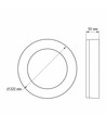 24W LED taklampe Bulkhead - IP65 vanntett, 5000K, 120°, hvit kant