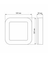 24W LED taklampe - IP65, 32x32cm, 5000K, bulkhead, utendørs/våtrom