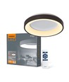 72W LED taklampe med fjernkontroll, RGB+CCT - Dimbar, sort kant, 45x45cm, 4700lm, IP20