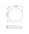 24W LED taklampe - Ø32,6cm, 4000K, IP44, flicker free, hvit kant