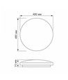 48W Mila LED taklampe - 4320lm, IP44, 4000K, 48x48cm, hvit kant