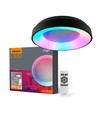 72W LED taklampe, dimbar - RGB+CCT, sort, 450x450mm, inkl. fjernkontroll og minnefunksjon