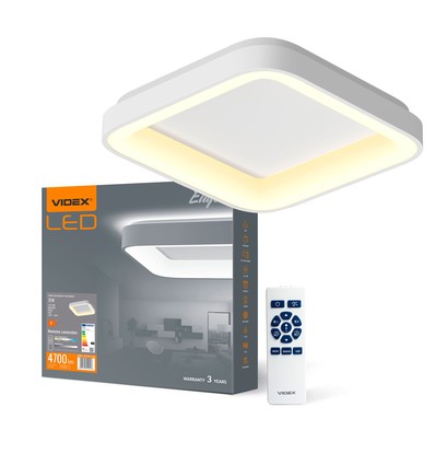 72W LED taklampe med fjernkontroll - Dimbar, 2700-6000K, flicker free, hvit kant