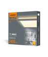 24W LED taklampe, kvadratisk - 2900lm, 4000K, 29x29cm, hvit kant, IP20 innendørs