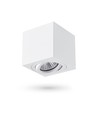 GU10 påbygningsspot - Hvit, 8x8x8,5 cm, IP20 innendørs, uten lyskilde