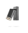 GU10 veggmontert spot med bryter - Sort, aluminium, IP20 innendørs, uten lyskilde