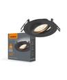 GU10 innbyggingsspot, kvadratisk - Sort, aluminium, IP20, Hull: Ø7,5 cm, Mål: 92 x 92 mm, uten lyskilde