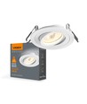 GU10 innbyggingsspot - Rund, hvit, IP20, Hull: Ø7,5 cm, Mål: Ø9,2 cm, uten lyskilde
