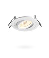 GU10 innbyggingsspot - Rund, hvit, IP20, Hull: Ø7,5 cm, Mål: Ø9,2 cm, uten lyskilde